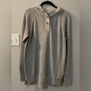 Prana Milani tunic size small. Waffle knit hooded sweater. Athletic grey NWT